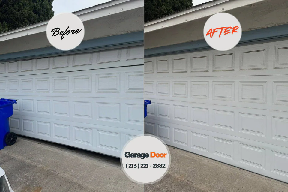 Before and after: garage door spring repair Salisbury, MO
